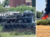 La bisarca carica di auto prende fuoco in autostrada: spavento in Toscana