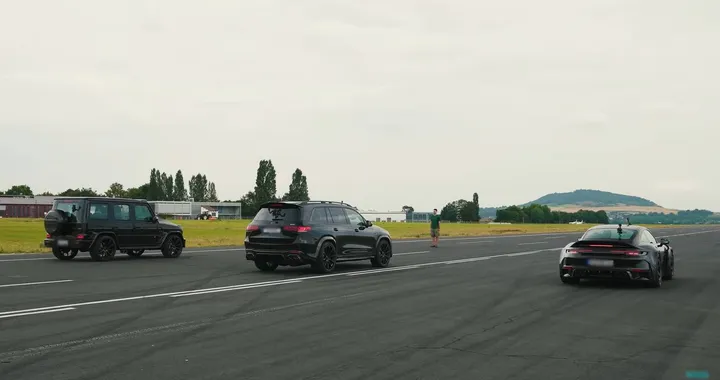 Brabus 900 Rocket R vs 900 Superblack GLS e G63: drag race stellare | Video
