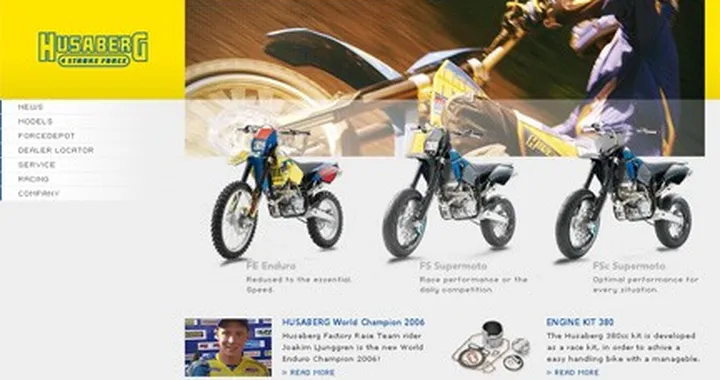 Nuovo look per il sito Husaberg