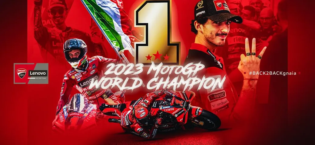 Ducati Lenovo Team: Francesco Bagnaia è campione del mondo 2023