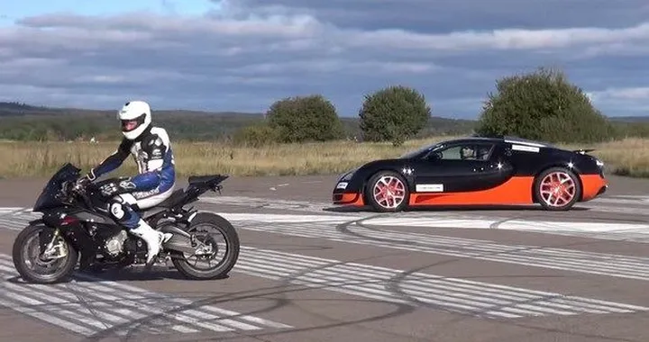 BMW S1000RR vs Bugatti Veyron Vitesse [video]