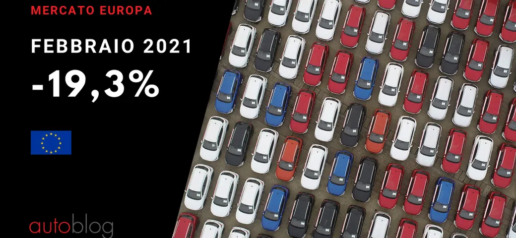 Mercato auto Europa: febbraio in calo del 19,3% nei Paesi UE