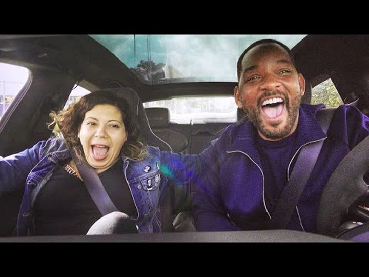 Porsche Taycan Turbo S con Will Smith per 4 utenti Lyft [Video]