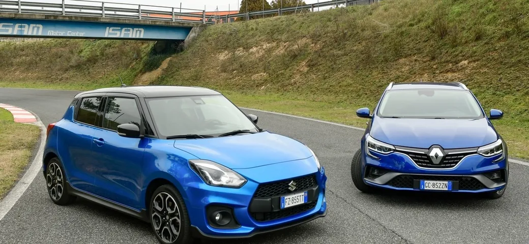 Renault Megane E-Tech Plug-in e Suzuki Swift Sport Hybrid: ibride sportive alla prova