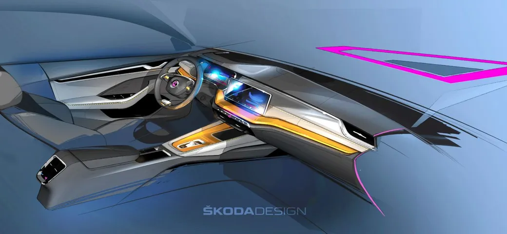 Nuova Skoda Octavia: i bozzetti anticipano lo stile della plancia