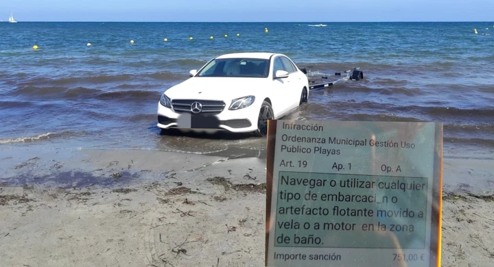 Una Mercedes-Benz è andata a fare una nuotata in Spagna