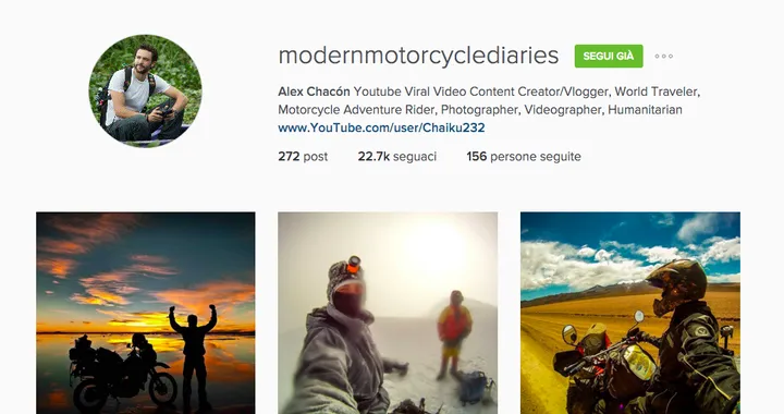 Gli account Instagram da seguire: @modernmotorcyclediaries