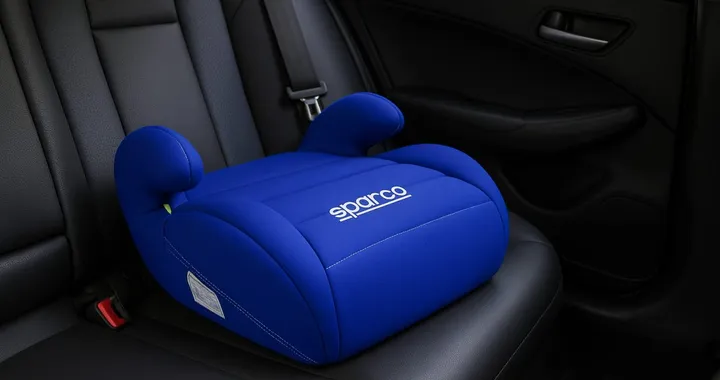 Tanta sicurezza e stile sportivo per il tuo bambino con il rialzo Sparco blu i-Size in offerta