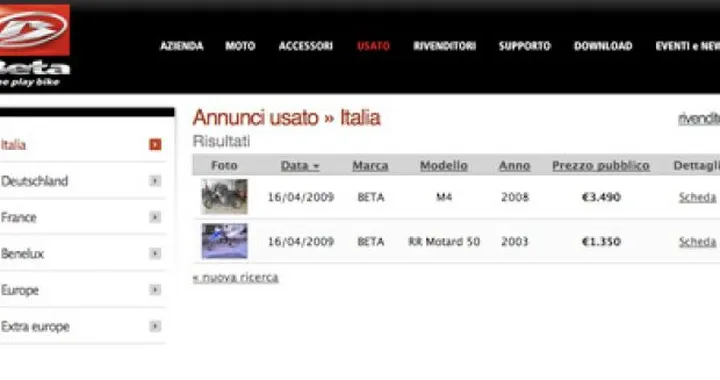 Da oggi l'usato Beta lo trovi sul sito della Casa