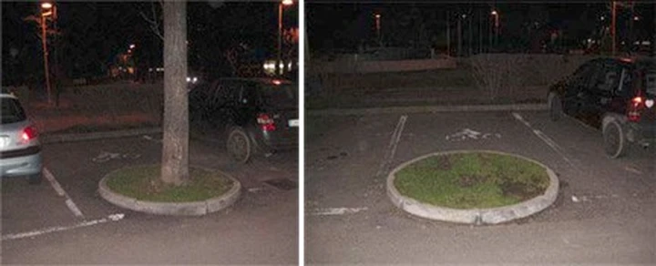 Parcheggio moto a ostacoli