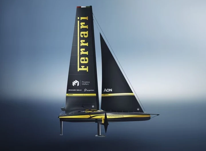 Ferrari svolta nautica, presentato il monoscafo volante Hypersail