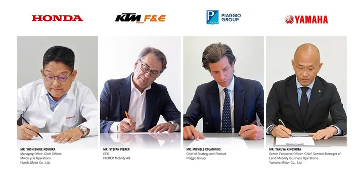 Honda, Piaggio, Yamaha e KTM firmano l'accordo per la realizzazione di batterie