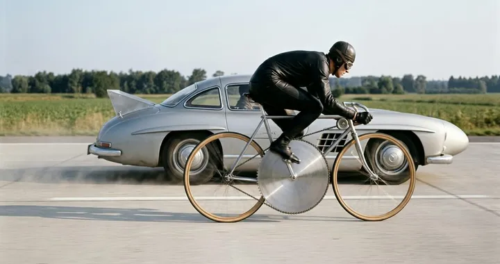 In bicicletta a 204 km/h nel '62: record folle di un francese dietro una Mercedes 300 SL