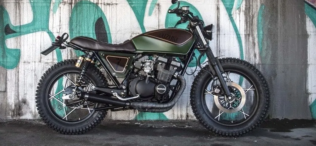 Suzuki GSX400F 'Tracker Wood' by Shaka Garage Bari