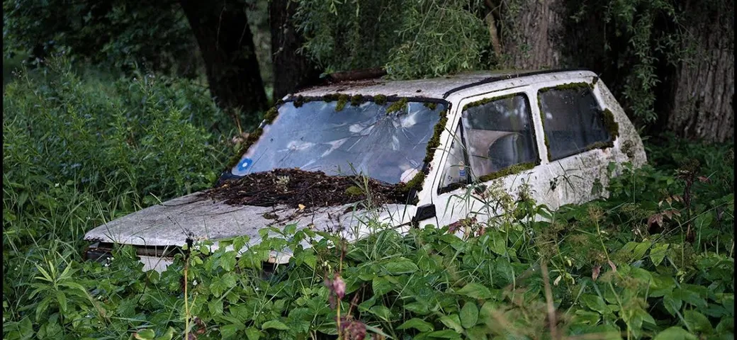 Fiat Panda mangiata dalla ruggine e dalla vegetazione, riparte dopo 17 anni