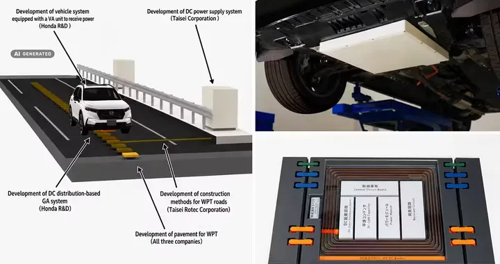 Honda prepara le strade che ricaricano le auto elettriche mentre viaggiano