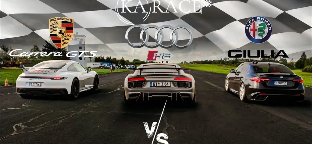 Alfa Romeo Giulia Quadrifoglio Vs Audi R8 e Porsche Carrera GTS: ecco chi ha vinto la Drag Race [VIDEO]