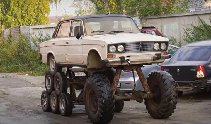 Lada a 14 ruote: un mostro in stile Frankenstein [Video]