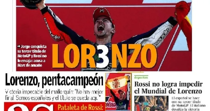 Stampa spagnola: "lo squalo Jorge azzanna il pesciolino Rossi"