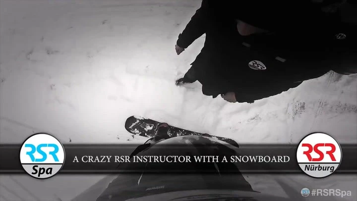 Nissan GT-R: sulla neve di Spa Francorchamps con lo snowboard