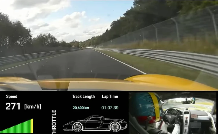 Porsche Carrera GT brucia la Nordschleife del Nürburgring in 7'12