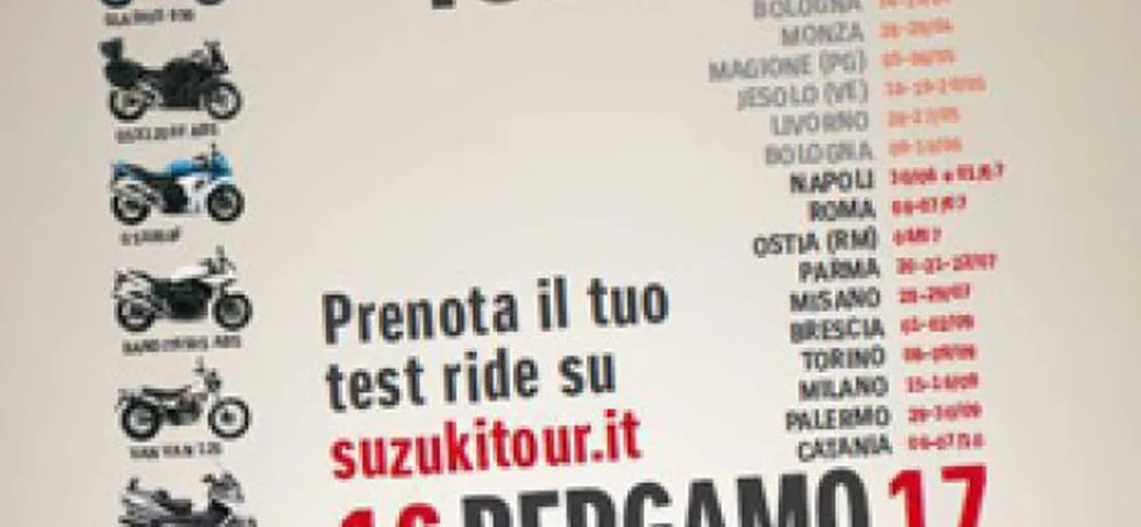 Suzuki Demo Ride Tour 2012 fa tappa a Bergamo