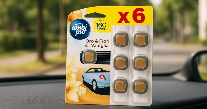 Profumo di orchidea in auto con Ambi Pur a prezzo speciale su Amazon