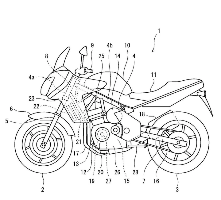 Kawasaki Versys 7 Hybrid brevetto