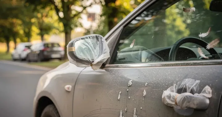 Specchietti coperti con sacchetti di plastica: perché molti fanno così