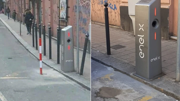 Genova: il paletto protegge la colonnina di ricarica, ma è in mezzo alla strada!