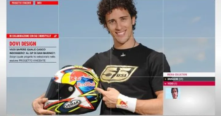 Dovizioso in pista con un casco super