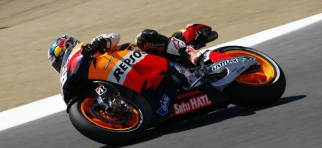 MotoGP, Laguna Seca: Pedrosa si conferma anche nelle seconde libere. Rossi 9°, staccato di 1.6