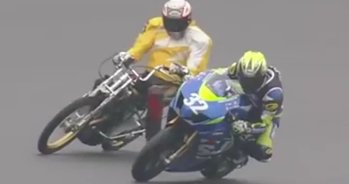 Flat Track batte Suzuki GSX-R sull'ovale [Video]