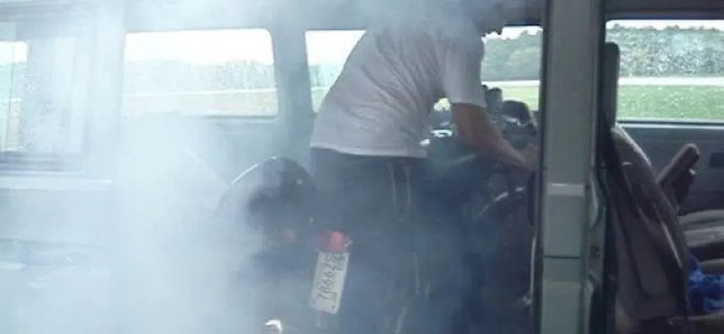 Burnout in un furgone!