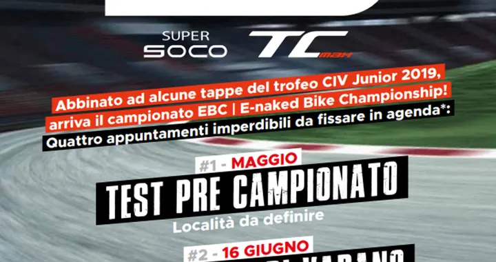Moto elettriche: nasce EBC, trofeo monomarca SuperSoco TC-Max