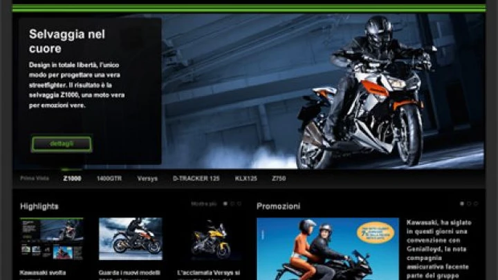 Nuovo look per il sito Kawasaki.it