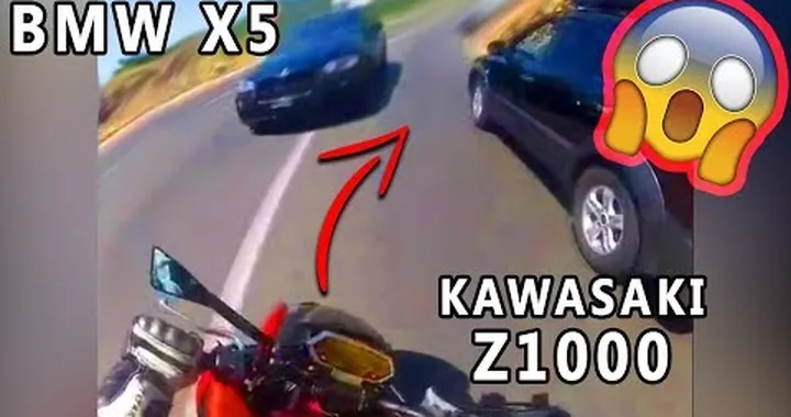 BMW X5 hits Kawasaki Z1000