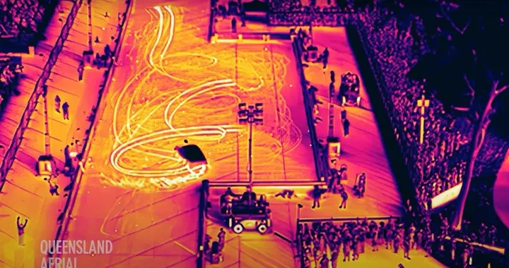 Burnout e donut ripresi da un drone a infrarossi [Video]