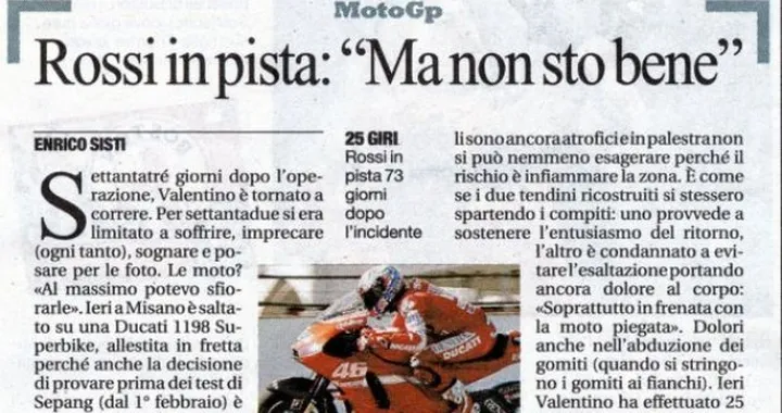 Foto del giorno: Fotomontaggio Stoner-Rossi dal quotidiano La Repubblica di ieri