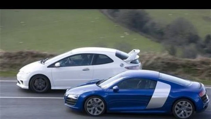 Video: Autocar mette a confronto Audi R8 V10 e Honda Civic Type-R Mugen