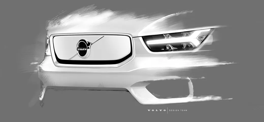 Volvo XC40 elettrica: i bozzetti del SUV compatto a zero emissioni