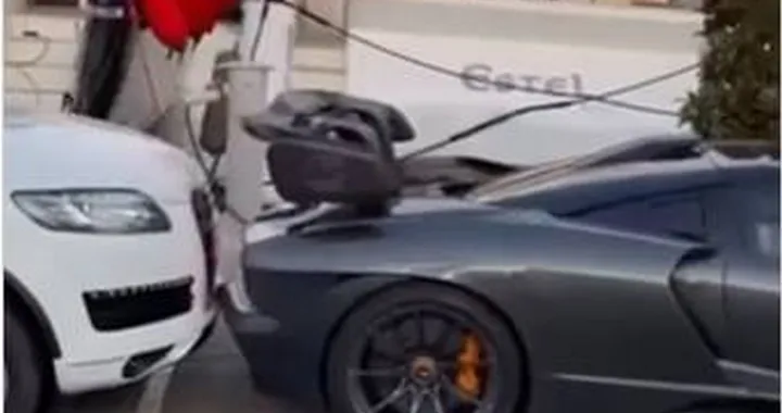 McLaren Senna tampona un'Audi Q7 vicino agli yacht | Video
