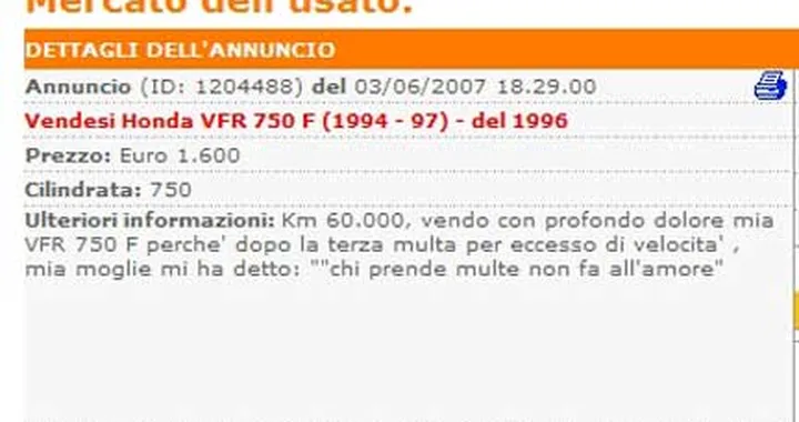 Chi prende le multe non fa l'amore!