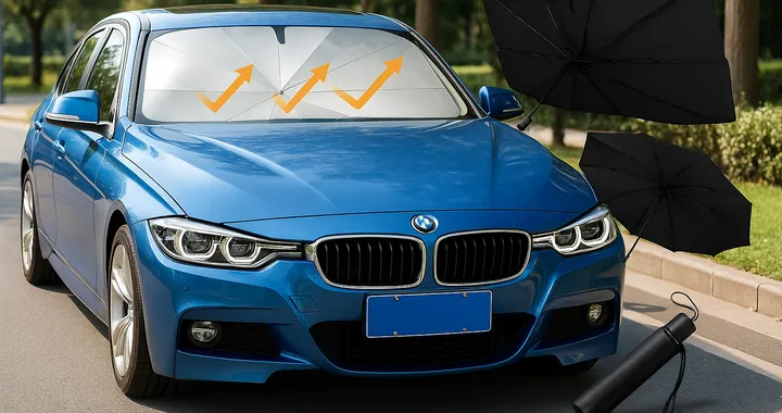 Auto fresca spendendo pochissimo: il parasole a ombrello più scontato di Amazon