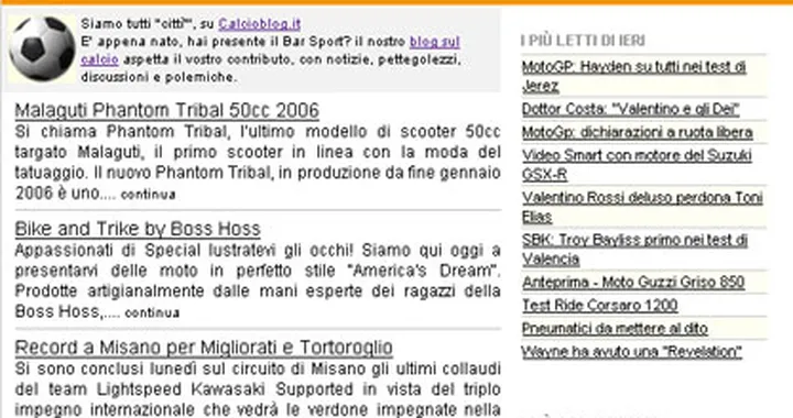 E' arrivata la newsletter di Motoblog!