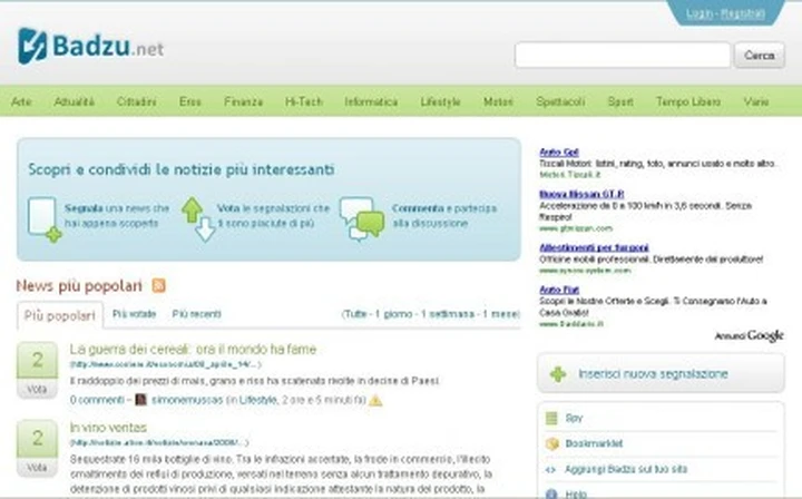 Badzu.net: debutta l'aggregatore di Blogo