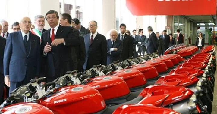 Napolitano in visita in Ducati: "magnifica realtà"