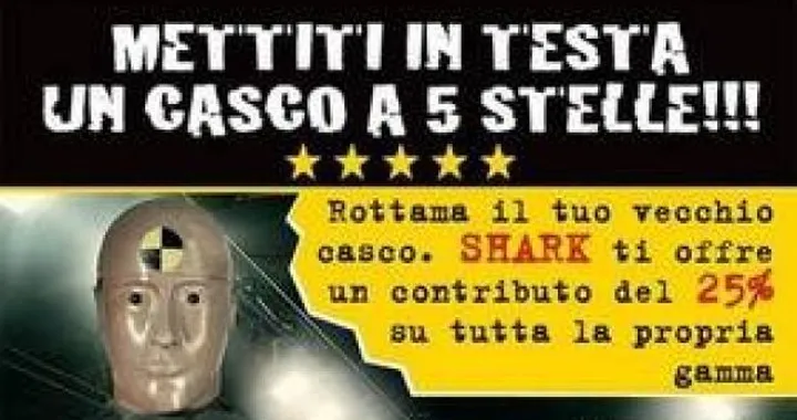 Caschi Shark: un offerta a 5 stelle per i venti anni di attività