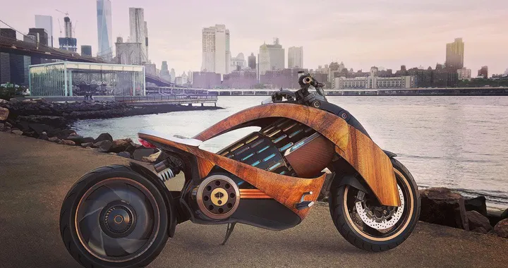 Moto elettriche: un cuore elettrico ricoperto da pannelli in legno per la francese Newron