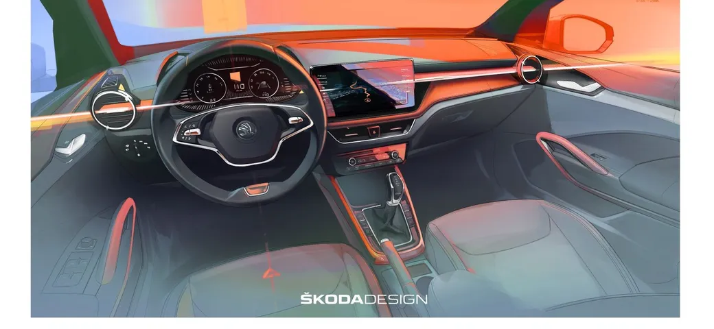 Nuova Skoda Fabia 2021: il teaser degli interni